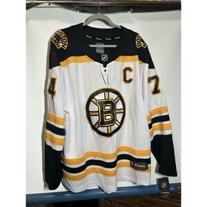 Boston Bruins Fanatics Breakaway Away Jersey - White Custom Captain C NWT